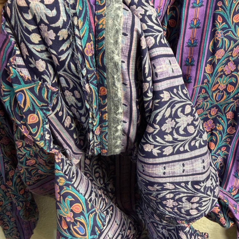 Vintage Prophecy Womens Sz 16 Purple Teal Artsy Floral Boho Eclectic Blouse Top - Picture 12 of 12